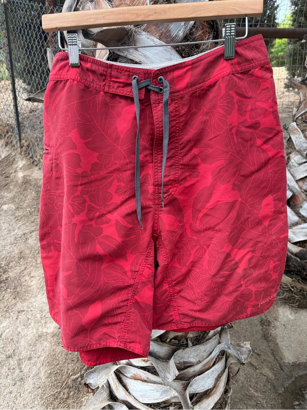 Patagonia Men's Red Floral-Print Swim Trunks